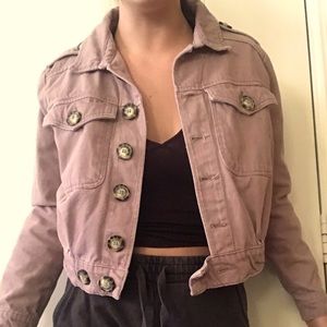 Free People Lavender Denim Jacket